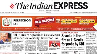 23rd July 2022 | The Indian Express Newspaper Analysis | Current Affairs Today #UPSC Prelims 2022