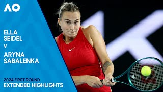 Ella Seidel v Aryna Sabalenka Extended Highlights | Australian Open 2024 First Round