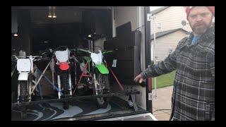 Loading Dirt Bikes in the Toy Hauler Using Bolt-it-on System