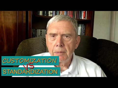 Which of the following is a difference between customized and standardized products?