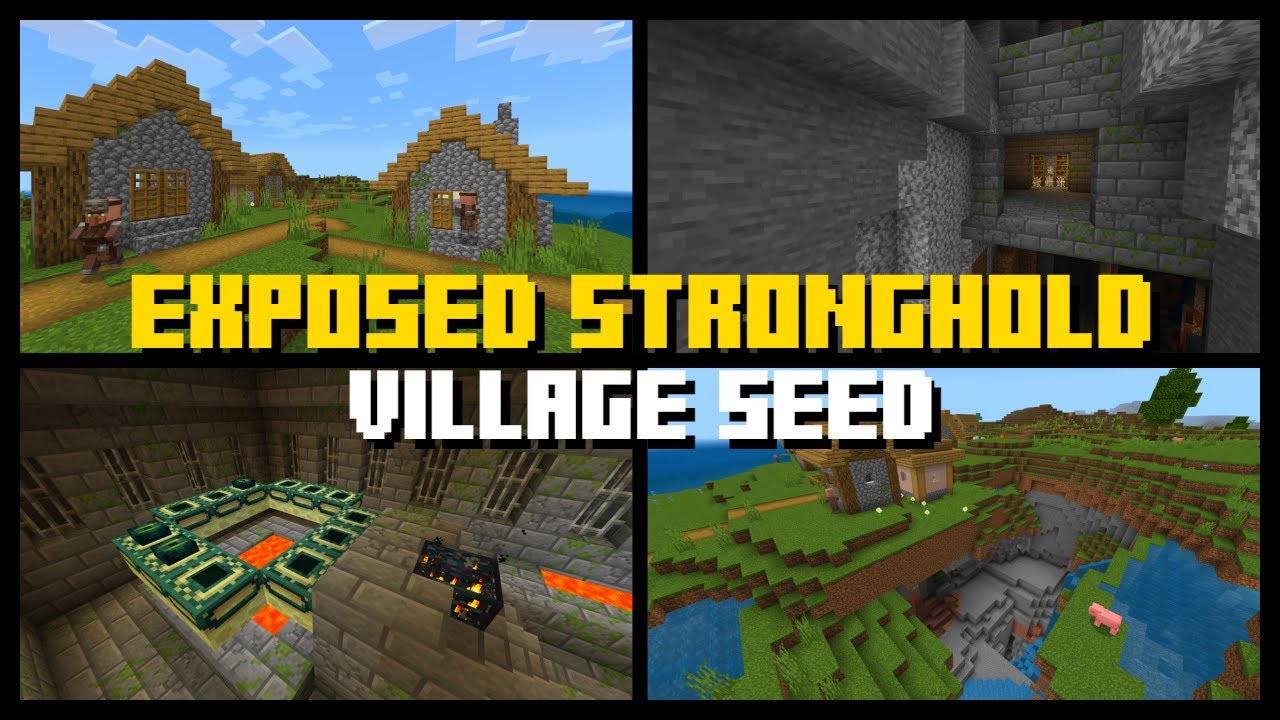 EXPOSED STRONGHOLD VILLAGE Seed - Minecraft Bedrock & Java Edition 1.18 ...