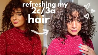 HOW TO REFRESH YOUR CURLS! refreshing my 4th day curly hair oof