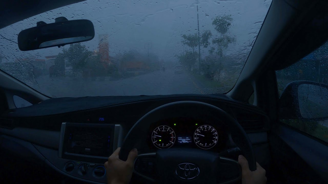 Relaxing Rain Sounds While Driving To Sleep Work Study Youtube