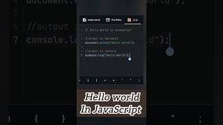 Hello world program in javascript #helloworld #javascript #beginners
