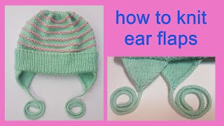 How to knit ear flaps for a hat. Detailed tutorial.