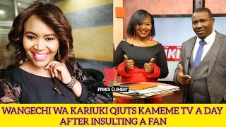 KAMEME TV PRESENTER WANGECHI WA KARIUKI QUITS KAMEME TV A DAY AFTER INSULTING A FAN