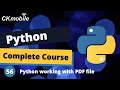 Python Complete Course #-56 Python working with PDF file