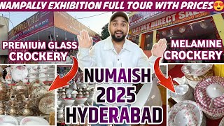 Hyderabad Exhibition 2025😍 Full Tour With Prices💯 All Crockery Items Information✅ #nampallynumaish