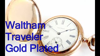 Waltham Traveler - Gold Plated - Movement - Antique Pocket Watch