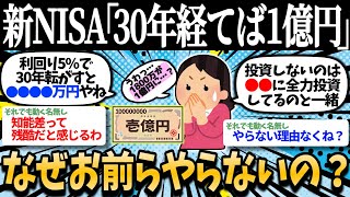 【2ch有益】30年経てば1億円になるのにどうしてお前ら新NISAやらないの？【2chお金スレ】