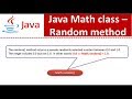 Java Math class (Random method) | Java Tutorial