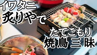 イワタニの炙りやでお家で焼き鳥キャンプ気分