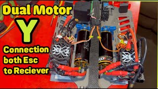 Connecting both ESC on dual motor RC Y connection and calibration   DUAL MOTOR RC BUILD