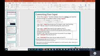 Python Chapter 2 Class 2 Part 2 User Input