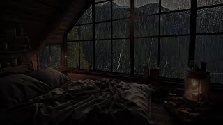 Rain Sounds for Sleeping - Sleep Immediately with Heavy Downpour Rain & Massive Thunder Sounds