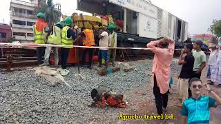 দুর্দান্ত গতিতে পদ্মা সেতুর রেললাইনের আপডেট কাজ। গেন্ডারিয়া রেলওয়ে স্টেশন।