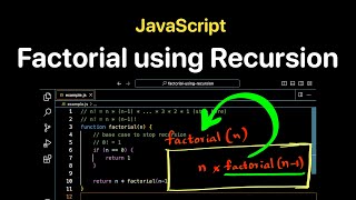 Find Factorial using Recursion in JavaScript Language | ProgramGuru.org