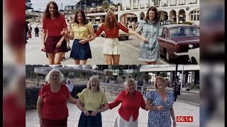 Four friends posed for a photo on vacation in 1972. 50 years later, they recreated it (UK) fun story