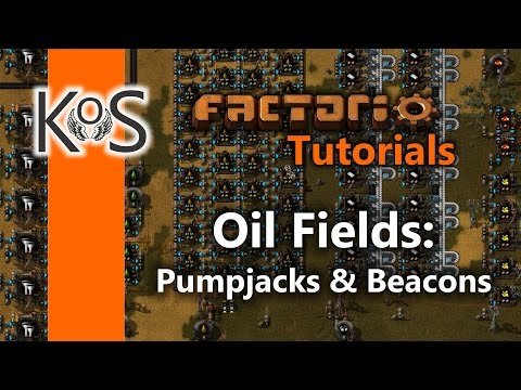 Factorio Tutorials: Setting Up an Oil Field Pumpjacks & Beacons