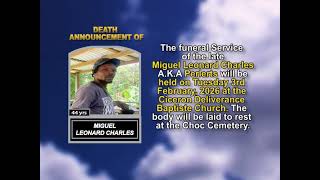 Miguel Leonard Charles ~ Short Obituary