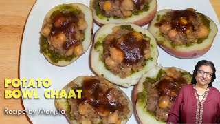 Potato Skins | Potato Bowl Chaat | Healthy Appetizers | Recipe by Manjula