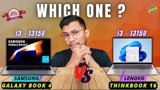 SAMSUNG Galaxy Book 4 Vs Lenovo  Thinkbook 16🔥Intel i3 13th Gen🔥i3 - 1315U🔥Amazon Great Indian Sale