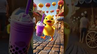 Little Yellow Duck s Milk Tea Stolen by a Raccoon!🦆🥤 #animation #funny #cute #duckrescue