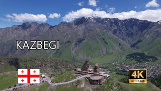 Gergeti Trinity Church | Kazbegi, Mtskheta-Mtianeti, Georgia - 4K DJI Air2S Drone Footage