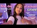 FIRST DAY OF FRESHMAN YEAR GRWM| hair,makeup,mini school haul, ootd🤍📓