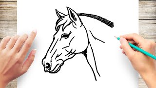 How To Draw Horse Head Step by Step