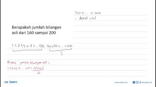 Berapakah jumlah bilangan asli dari 160 sampai 200