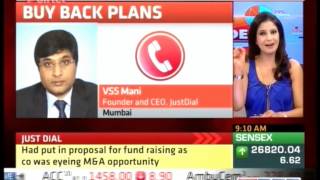 Justdial on ET Now (The Market) -  VSS Mani