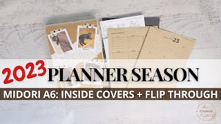 NEW Midori A6 MD Notebook: Final Setup for 2023 | SIMPLE DIY Inside Covers Setup + Flip Through