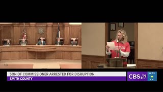 Lance Phillips, son of Smith County elected officials, arrested again for disrupting commissioners