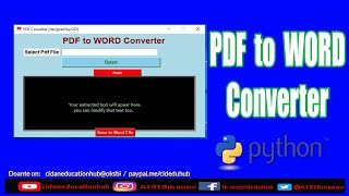 Make Pdf to Word file Converter App in python