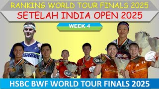 Ranking World Tour Final 2025 │ Setelah India Open 2025 │