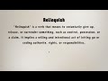 what is the meaning of relinquish