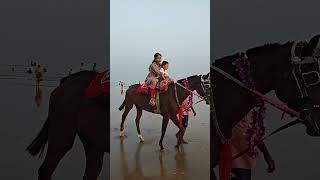 Chal mere ghore tik tik tik| Ifraz and Mahi doing horse riding #youtubeshorts #funny #shorts