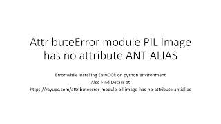 AttributeError module PIL Image has no attribute ANTIALIAS
