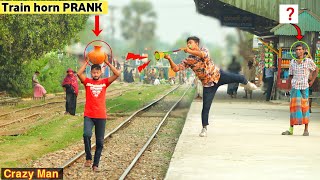 Update Viral Train Horn PRANK on Crazy MAN | Best of train horn PRANK Reaction on Public |ComicaL TV