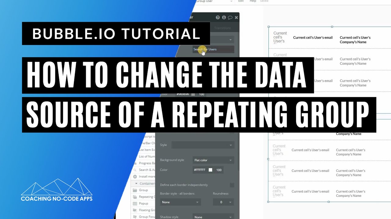 Change The Data Source Of A Repeating Group In Bubble Io Used In Lots