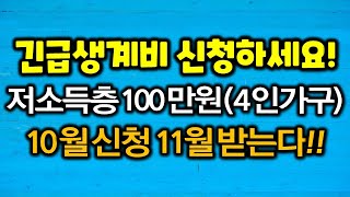 긴급생계비지원 저소득 취약계층 긴급복지지원제도 4차추경 재난지원금 신청방법