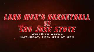 Lobo Men's Basketball Takes on San Jose State in WisePies Arena Feb  4th at 4pm