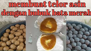 Membuat telor asin dengan bubuk bata merah(yedi sur channel)