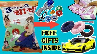 CHUNGLE CHACHI Snacks mei nekla Beyblade, Car, Money & Rubber Band etc | FREE GIFTS | 5 rs Only |
