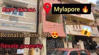 Resale House|Rental income 60k|#mylapore |Eastfacing|2150 sqft|#chennai