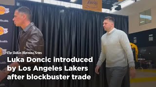 Luka Doncic officially introduced by Los Angeles Lakers after blockbuster trade