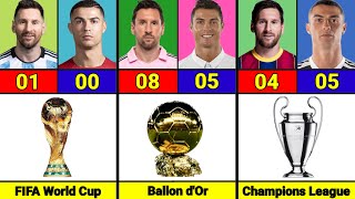 Lionel Messi VS Cristiano Ronaldo Career All Trophies & Awards 2023