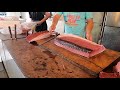 giant bluefin tuna cutting skill，cutting to sashimi like butter and wagyu taiwan food