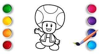 Bring Toad Mario to Life with Colors | Fun Coloring Pages
